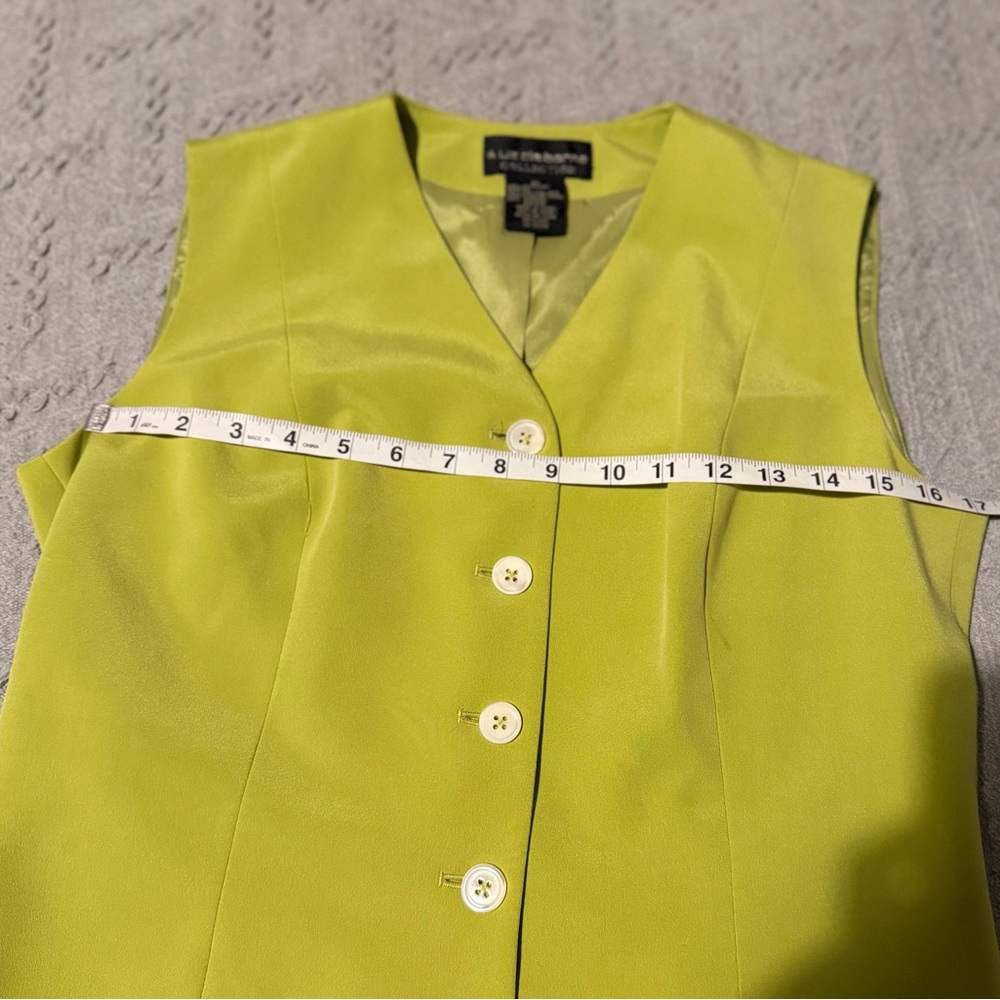 Liz Claiborne Silk Lime Green Women's Vest - Picture 6 of 10